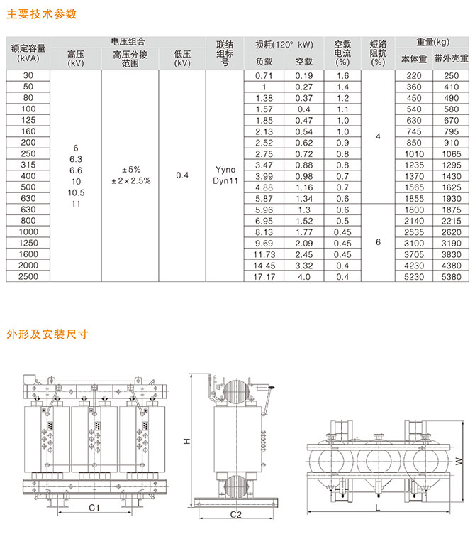 SC(B)10型环氧树脂浇注干式电力变压器3